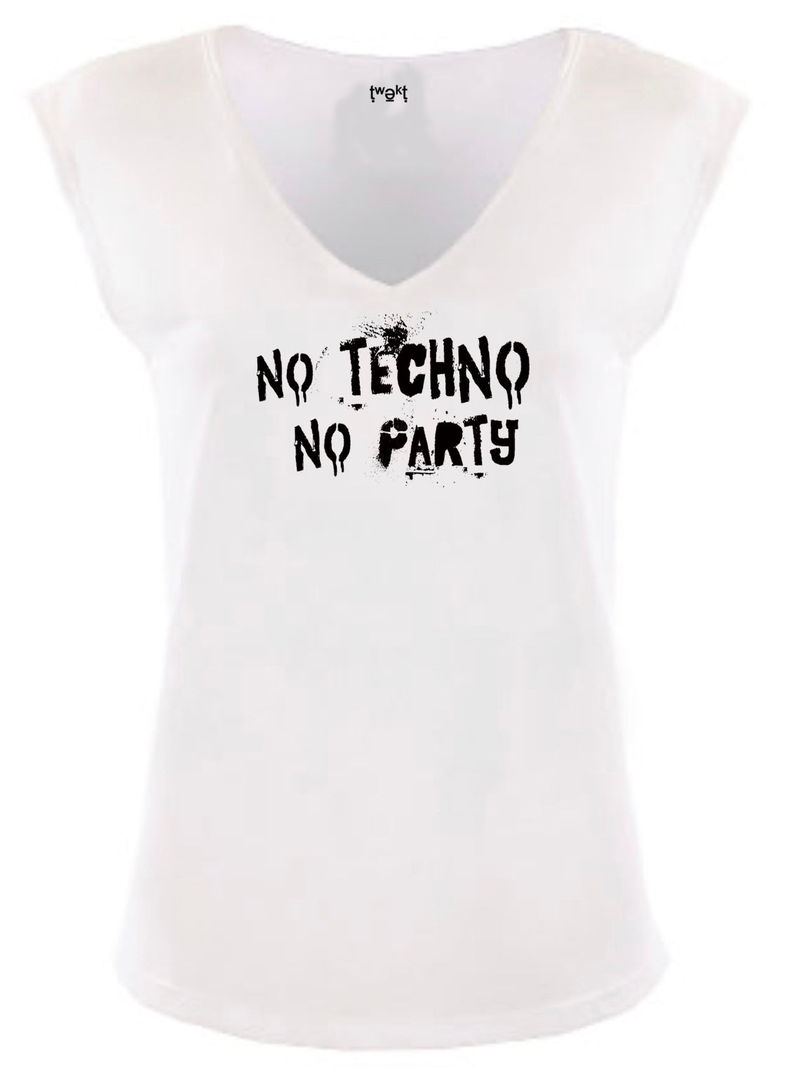 No Techno No Party Sleeveless V-neck